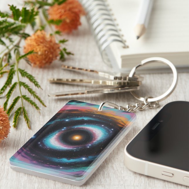 Cosmic Spiral Galaxy  Keychain (Front Right)