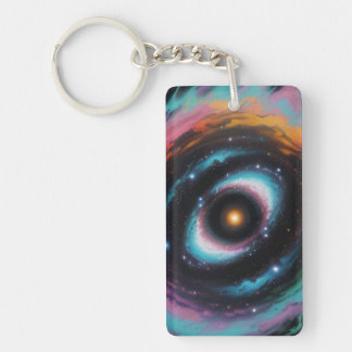 Cosmic Spiral Galaxy Keychain