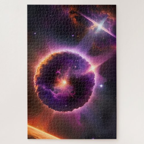 Cosmic Spirituality in Planetary Violet Universe Jigsaw Puzzle