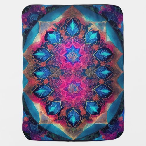 Cosmic Stained Glass Art Baby Blanket