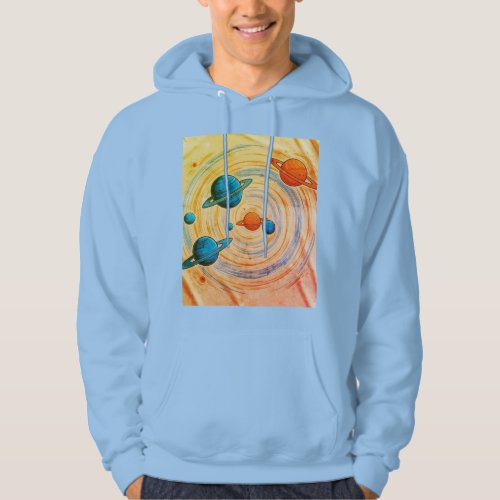 Cosmic Star and Earth Emblem Art Print  Hoodie