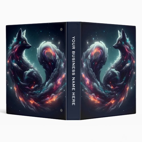 Cosmic Starlight Fox Spirit Fantasy Animal 3 Ring Binder