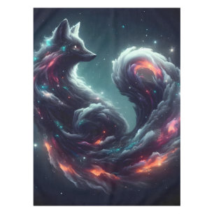 Cosmic Starlight Fox Spirit Fantasy Animal Tablecloth
