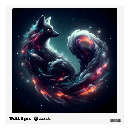 Cosmic Starlight Fox Spirit Fantasy Animal Wall Decal