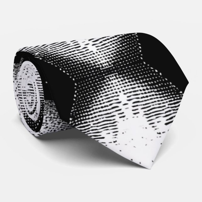Cosmic Starlight Hourglass Black White Modern  Neck Tie (Rolled)