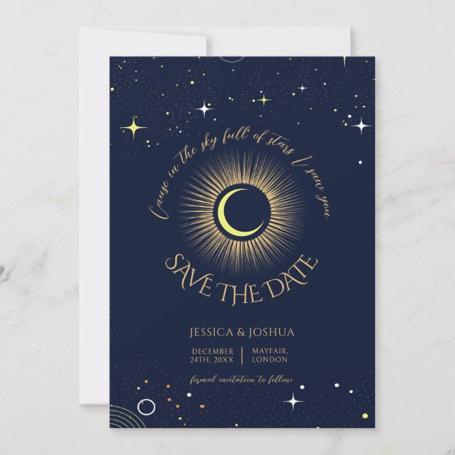 Cosmic Starry Night Celestial Photo Invitation (Front)