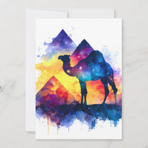 Cosmic Starry Night Egyptian Camel Landscape Announcement
