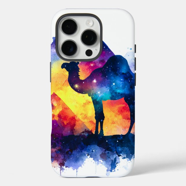 Cosmic Starry Night Egyptian Camel Landscape Case-Mate iPhone Case (Back)