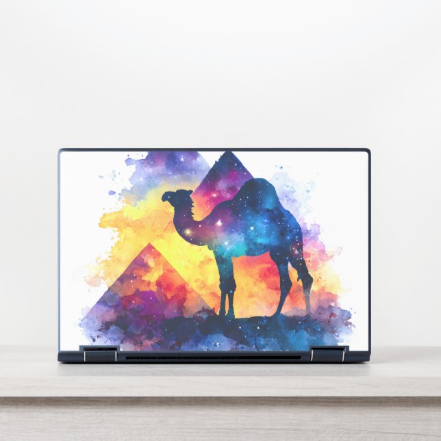 Cosmic Starry Night Egyptian Camel Landscape HP Laptop Skin (Front)