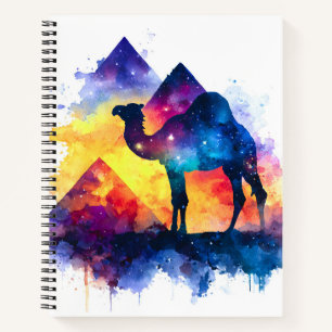 Cosmic Starry Night Egyptian Camel Landscape Notebook