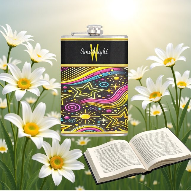 Cosmic Starry Patterns and Swirls Flask (Creator Uploaded)