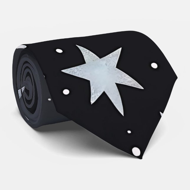 Cosmic Stars Black Neck tie (Rolled)