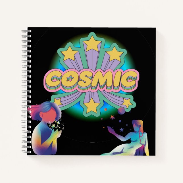 Cosmic Stars Retro Aesthetic Notebook   (Front)