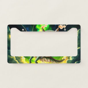 Cosmic Steampunk Snailbird – Neon Dream Creature. License Plate Frame
