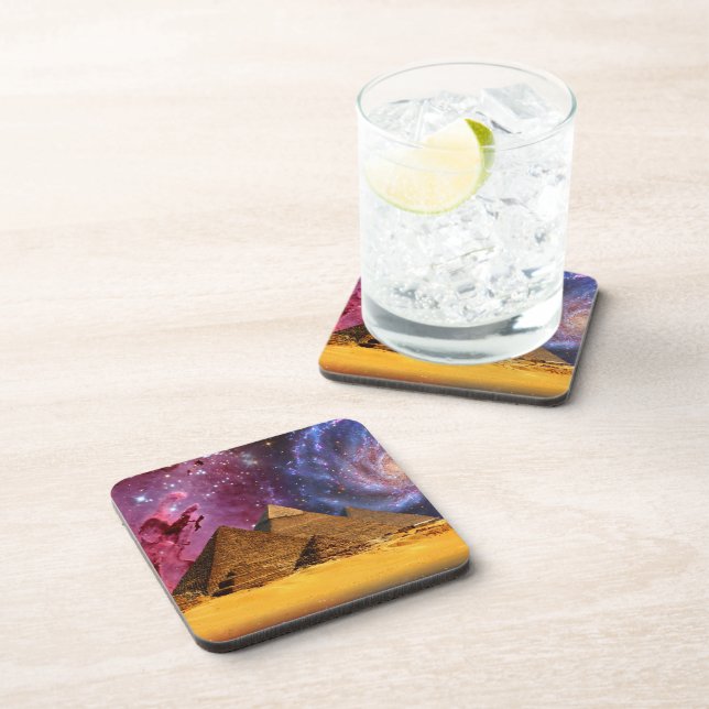 cosmic storm above egypt beverage coaster (Right Side)