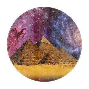 cosmic storm above egypt cutting board