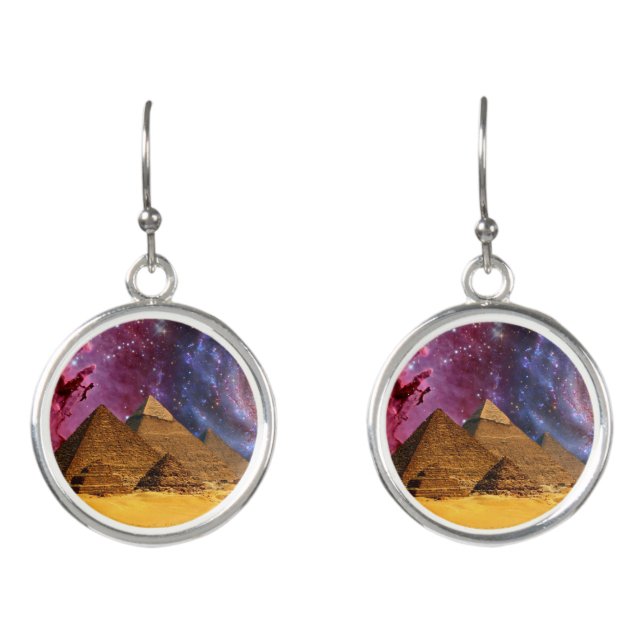 cosmic storm above egypt earrings (Front)