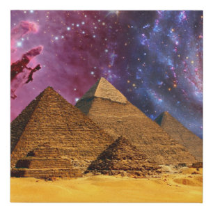 cosmic storm above egypt faux canvas print