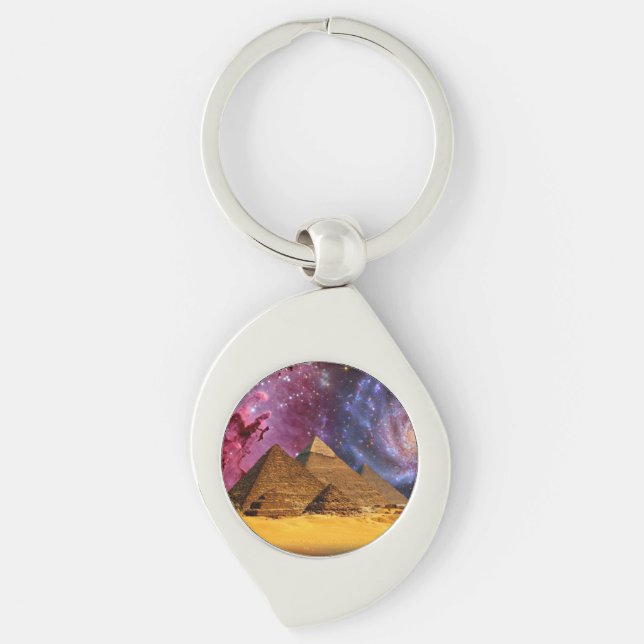 cosmic storm above egypt keychain (Front)