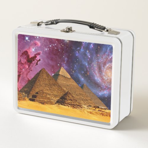 cosmic storm above egypt metal lunch box