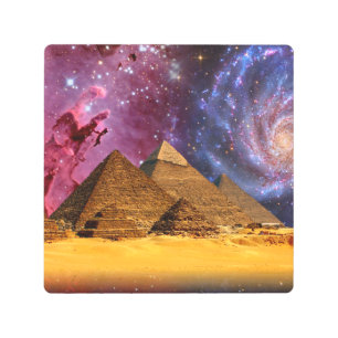 cosmic storm above egypt metal print