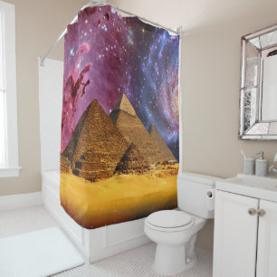 cosmic storm above egypt shower curtain