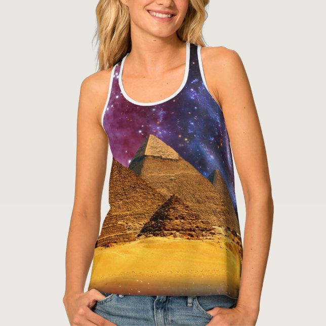 cosmic storm above egypt tank top (Front)