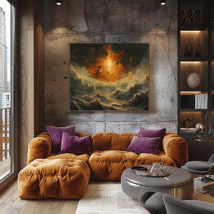 Cosmic Storm: Impressionist and Surrealist Poster