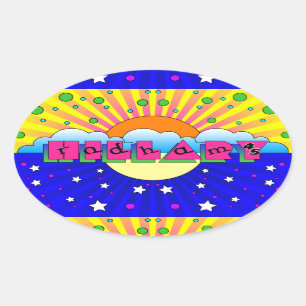 Cosmic Style Hillary Celebration Poster Oval Sticker
