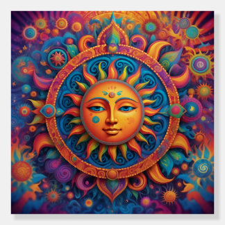 Cosmic Sun: A Psychedelic Tapestry Foam Board