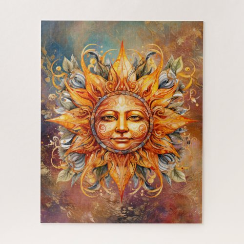 Cosmic Sun Face Digital Art Jigsaw Puzzle