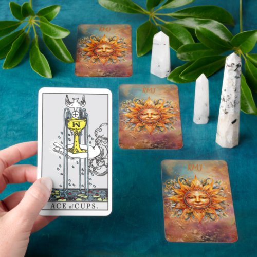 Cosmic Sun Face Personalized Tarot Card Deck