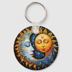 🌙 Cosmic Sun Moon Balance Charm 🌙 Keychain