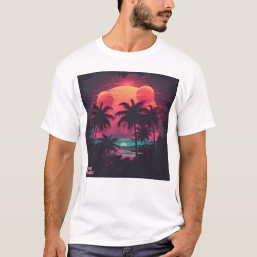 Cosmic Sunset in Paradise T_Shirt