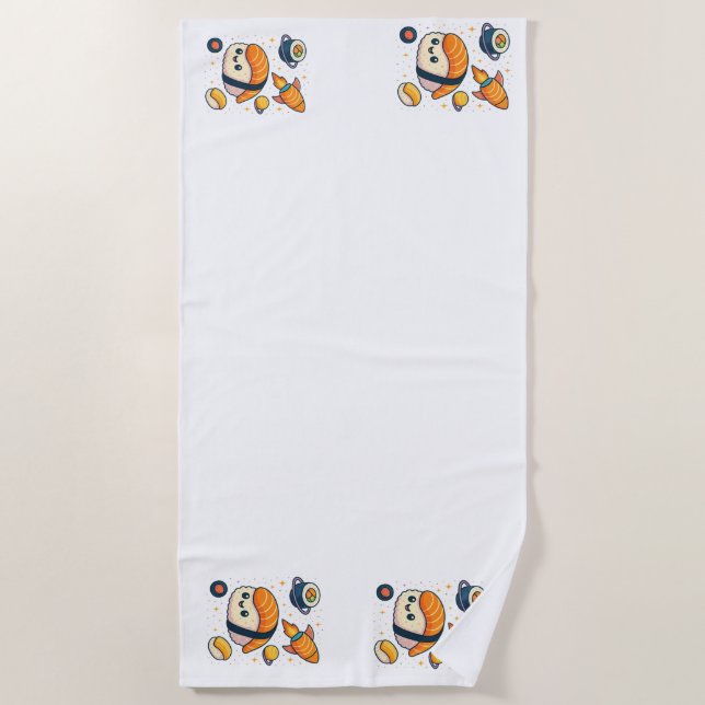 Cosmic Sushi Adventure Beach Towel (Front)