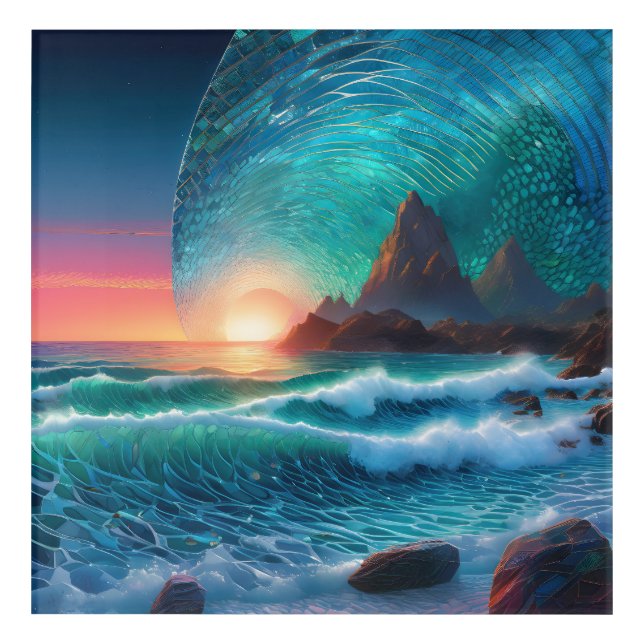 Cosmic Swells Seascape Acrylic Print (Front)
