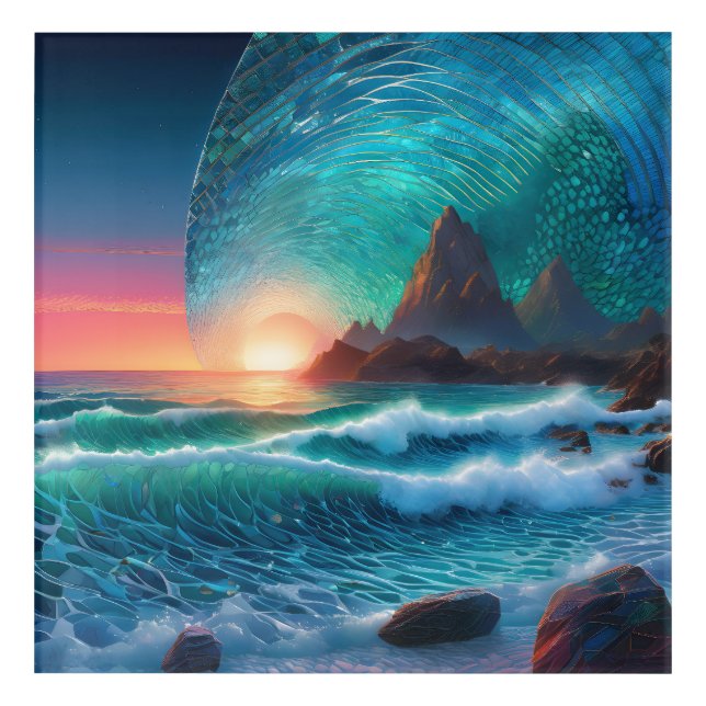 Cosmic Swells Seascape Acrylic Print (Front)