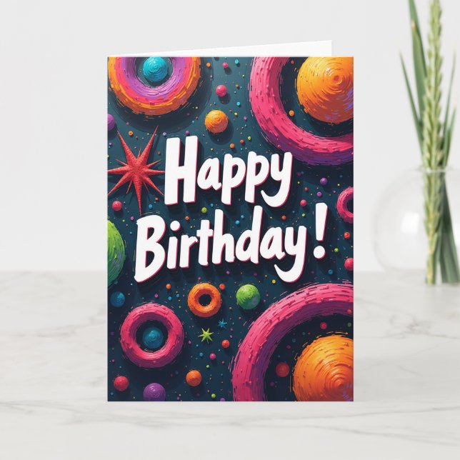 Cosmic Swirl Birthday Card (Front)