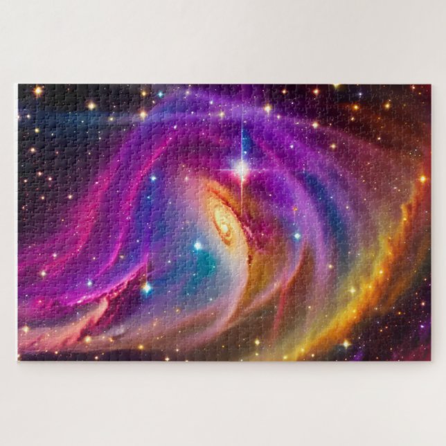 Cosmic Swirling Indigo Event in Universe Jigsaw Puzzle (Horizontal)