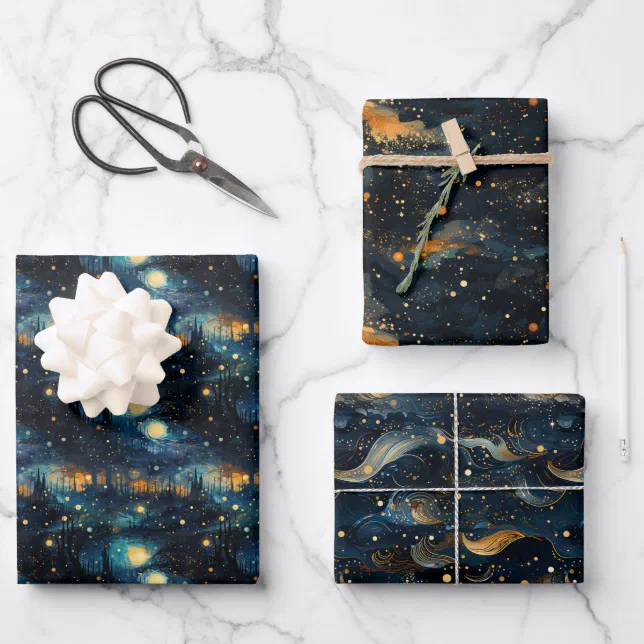 Cosmic Symphony Celestial Music Design Wrapping Paper Sheets Zazzle