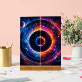 Cosmic Symphony Celestial Orbits and Nebulae Dance Acrylic Sign
