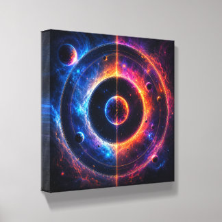 Cosmic Symphony Celestial Orbits and Nebulae Dance Canvas Photo Tile