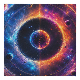 Cosmic Symphony Celestial Orbits and Nebulae Dance Faux Canvas Print