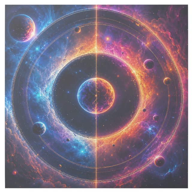 Cosmic Symphony Celestial Orbits and Nebulae Dance Gallery Wrap (Front)