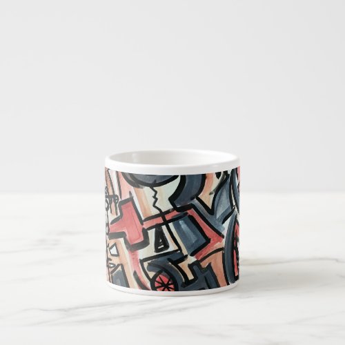 Cosmic Tension_Hand Painted Abstract Art Espresso Cup