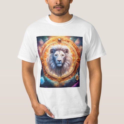 cosmic_themed geometric lion logo T_Shirt