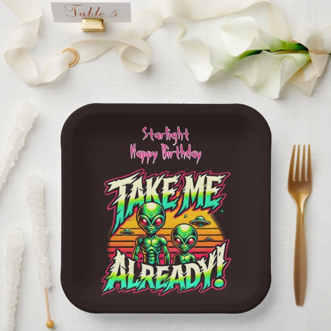 Cosmic Thrills Are Calling You! Paper Plates (Wedding)