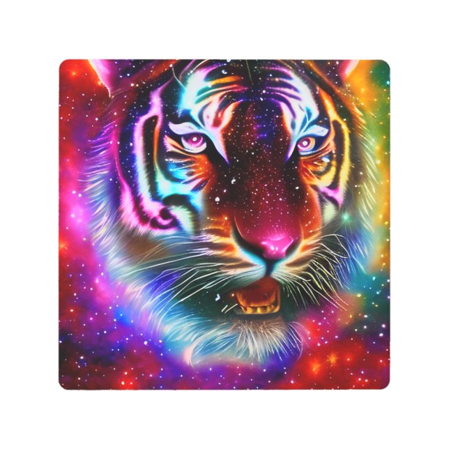Cosmic Tiger Metal Print (Front)