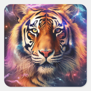 Cosmic Tiger Square Sticker