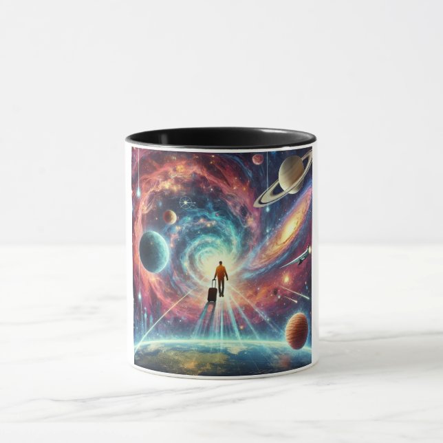 Cosmic Traveler Floating in Space Mug (Center)